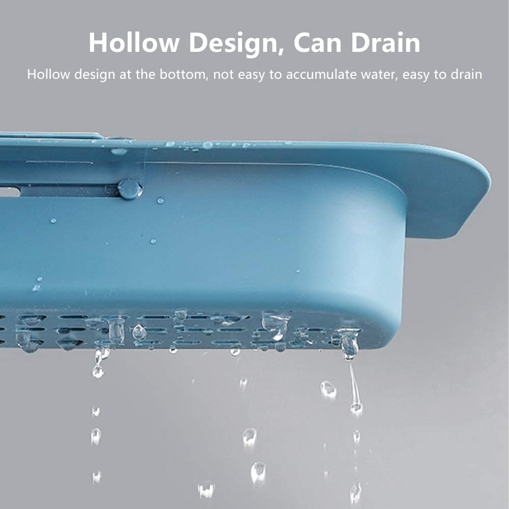 Telescopic Sink Holder Rack Expandable Storage with a hollow design