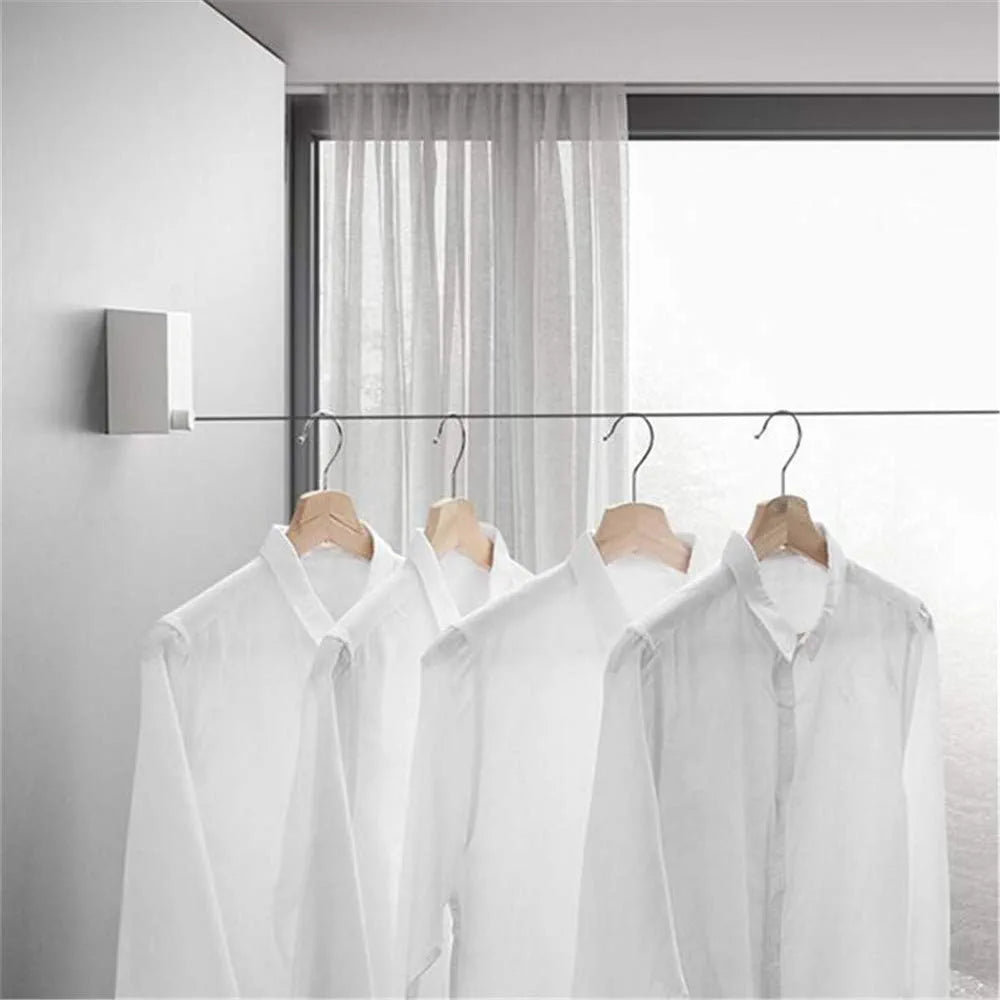 Retractable Wire Indoor and Outdoor Clothes Wall Hanger