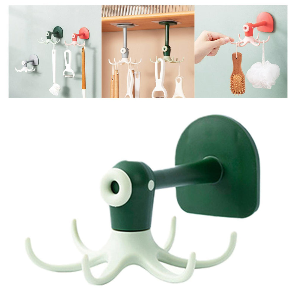 6 Claws 360° Rotatable Punch-Free Wall Mount Octopus Hook 6 Claws 360° Rotatable Punch-Free Wall Mount Octopus Hook