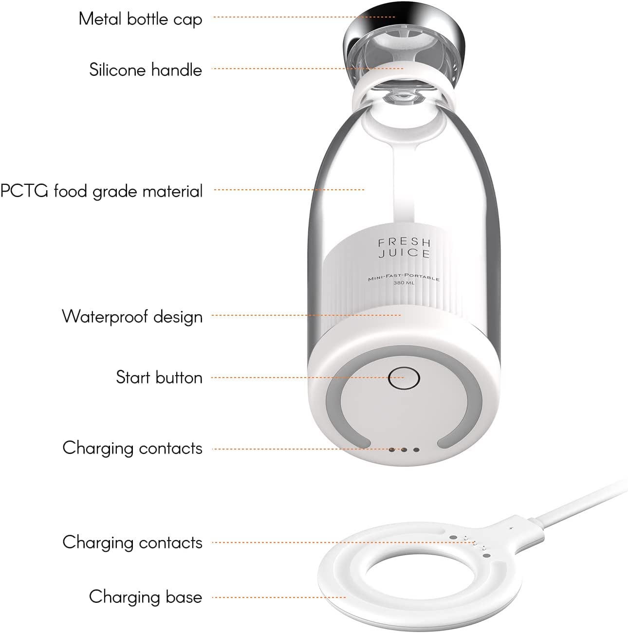 350ml Portable Instant Smoothie Juicer Blender with some items