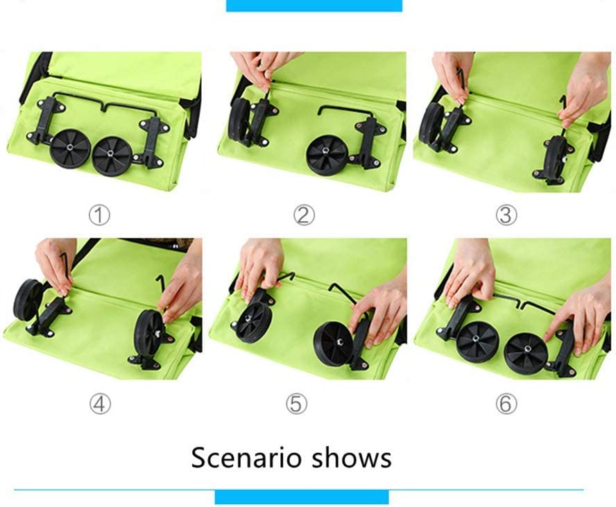 Foldable Shopping Cart Trolley Bag with Wheels with multiple scenario