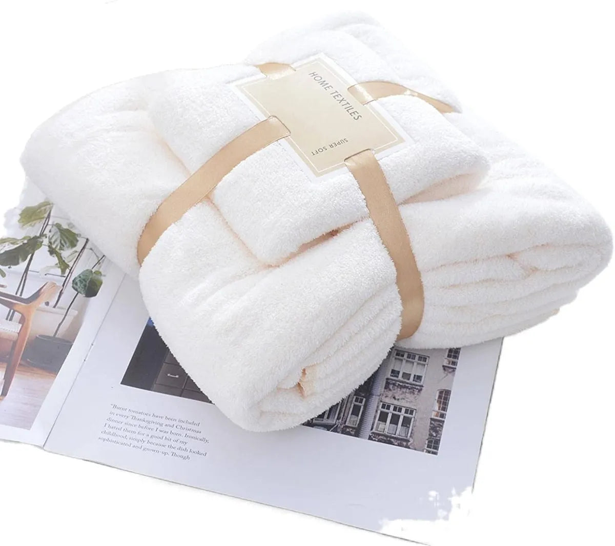 Bath Towel Set for Kids and Adults in white color