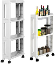 Storage Shelf with Wheel, Space Saving Convenient Home Organizer
