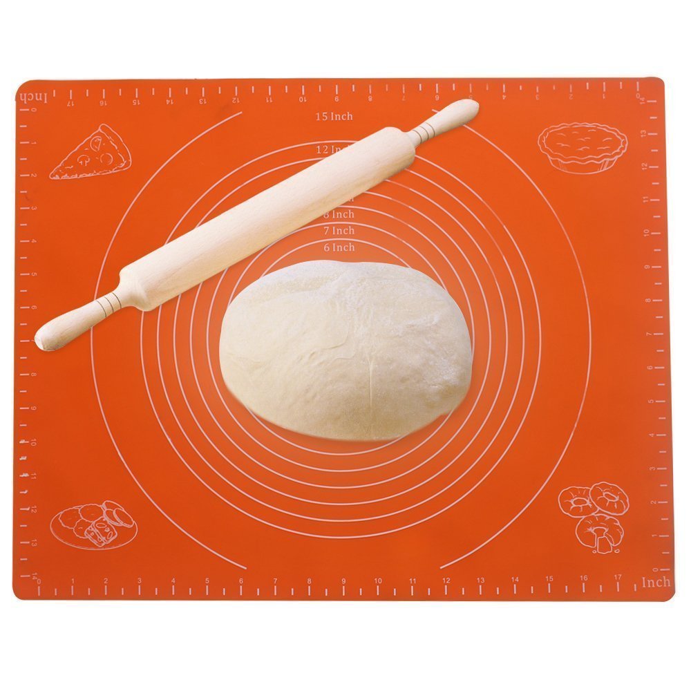 Non-stick Silicone Dough Mat in orange color