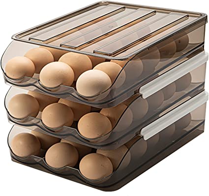 3 Layer Auto Scrolling Stackable Egg Rack