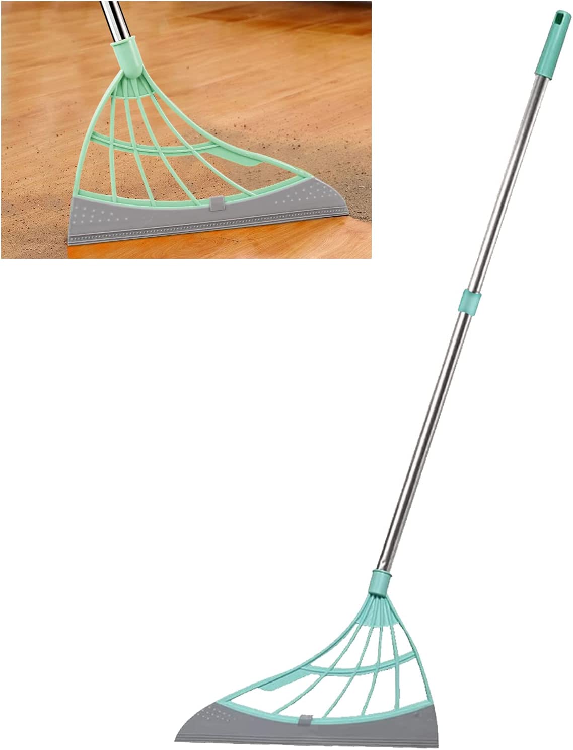 Multifunction Magic Broom with Adjustable Length  in green color