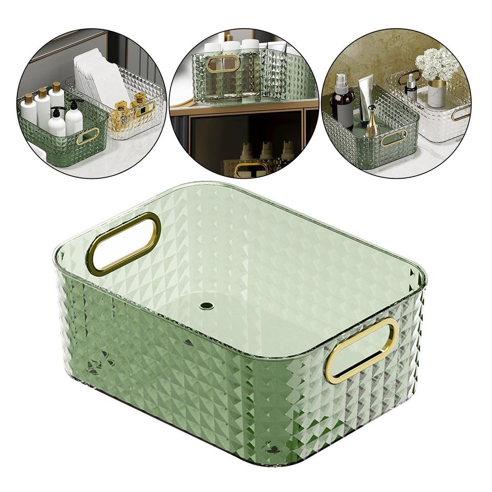 A Green Color Portable Cosmetics Holder Storage Box