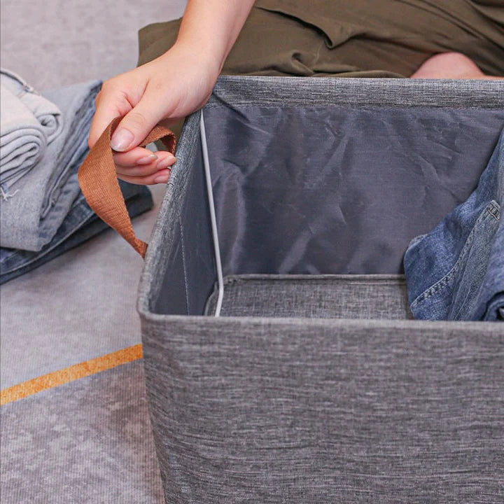 Large Storage Baskets for Shelves, Metal Frame Cloth Wardrobe Storage Organizer Large Storage Baskets for Shelves, Metal Frame Cloth Wardrobe Storage Organizer