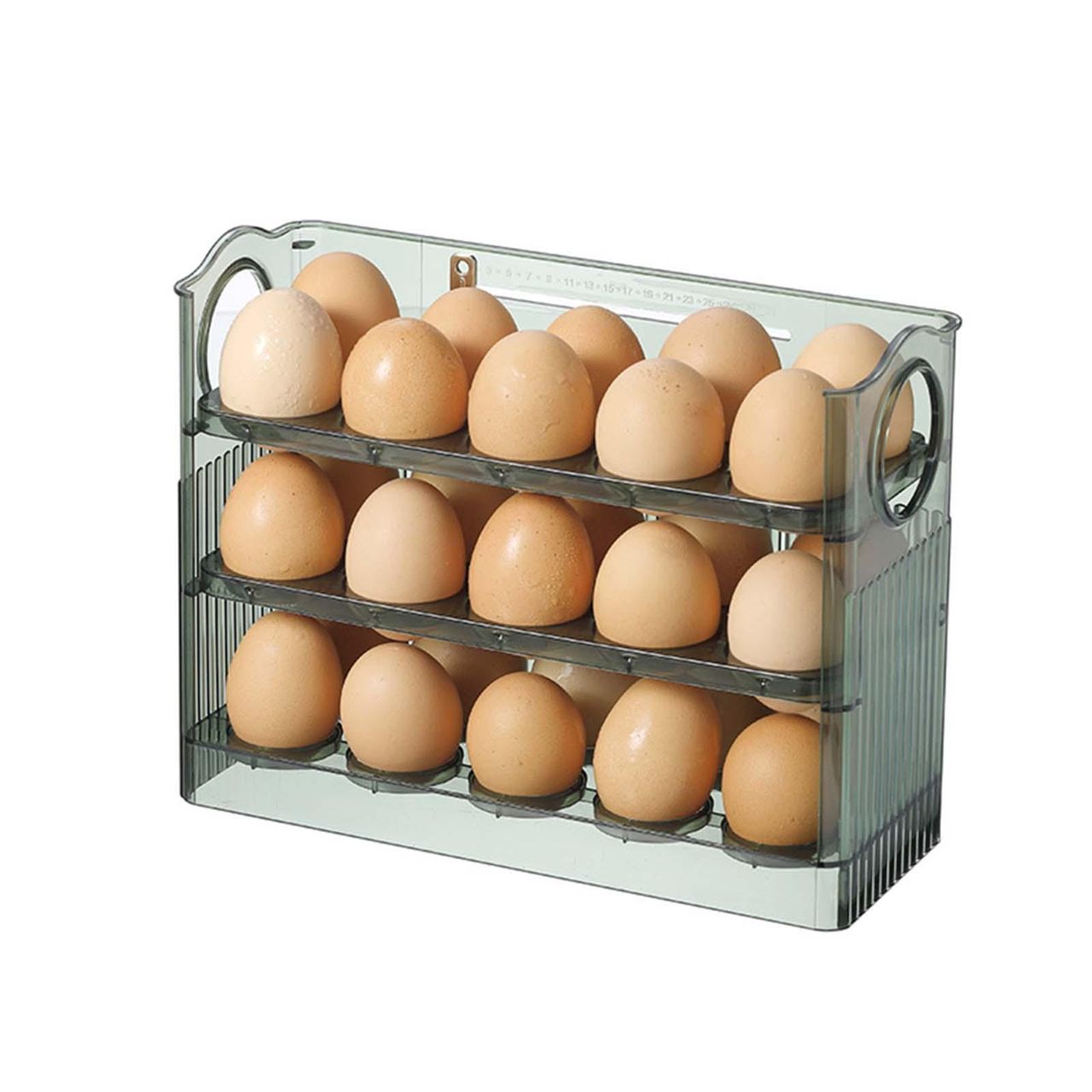 حامل بيض قابل للطي يوفر مساحة لـ 30 بيضة في الثلاجة