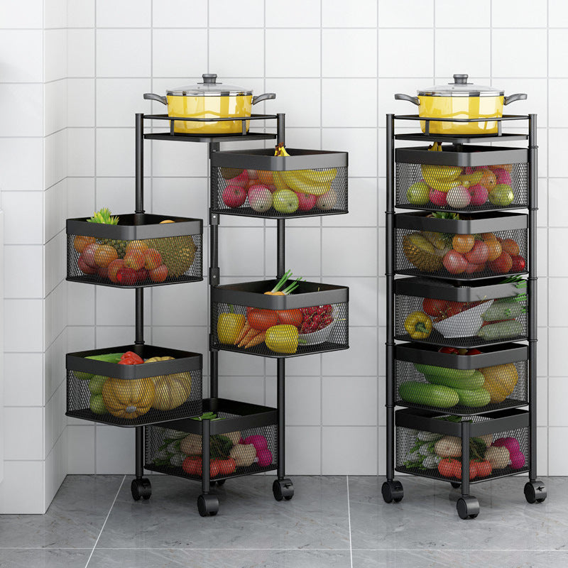 5 Tier Multipurpose Rotating Square Kitchen Storage Rack