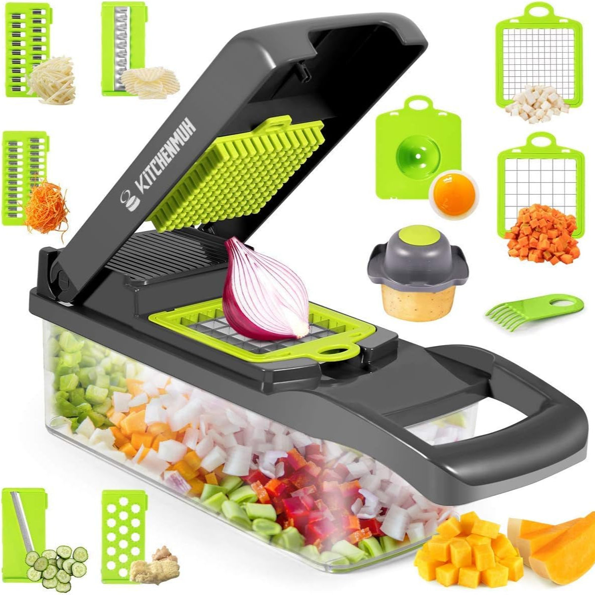 12in1 Multifunctional Kitchen Vegetable Slicer Dicer Adjustable Mandolin Chopper