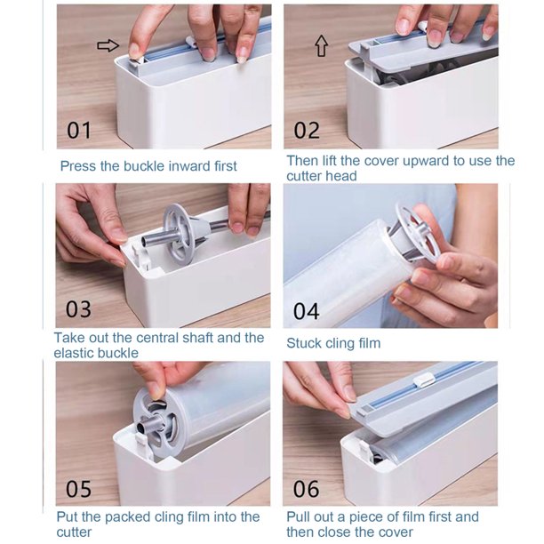 Wall Mount Instant Plastic Wrap Dispenser with Slide Cutter Wall Mount Instant Plastic Wrap Dispenser with Slide Cutter
