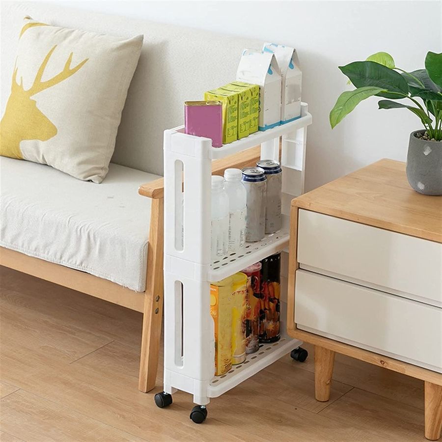 Storage Shelf with Wheel, Space Saving Convenient Home Organizer Storage Shelf with Wheel, Space Saving Convenient Home Organizer