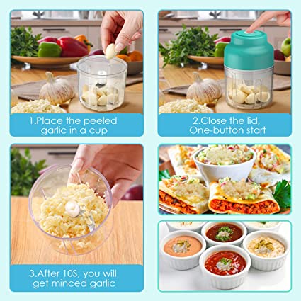 250ml Mini Food Chopper, USB Charging Wireless Portable Blender Food Processor for Vegetable/Spices/Seasoning/Baby Food
