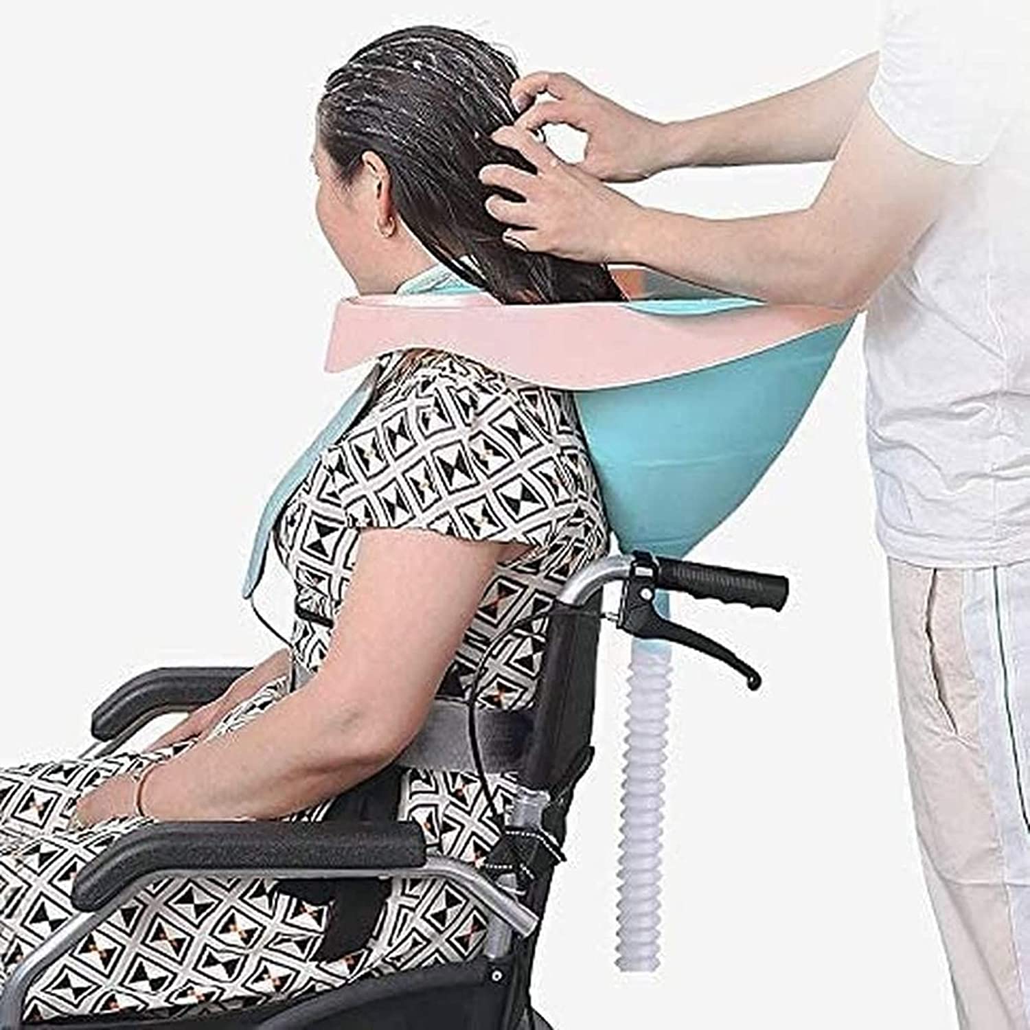 Portable Hair Shampoo Basin, Hair Washing Sink with Strap and Removable Drain Tube for Pregnant, Elderly
