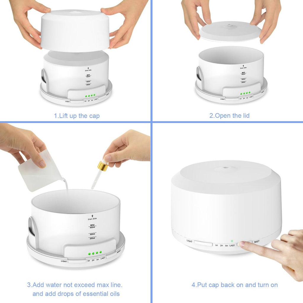 Aromatherapy Diffuser, 200ml Humidifier with Colorful Night Light Aromatherapy Diffuser, 200ml Humidifier with Colorful Night Light