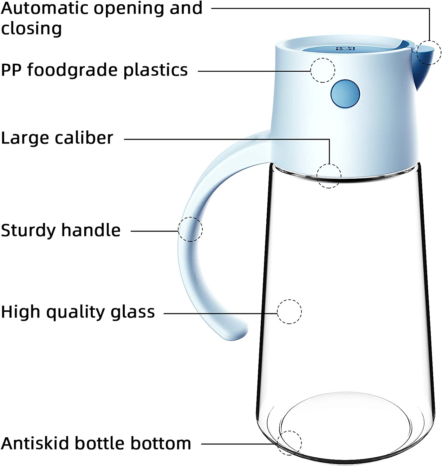 The 650ml Capacity Kitchen Automatic Oil Dispenser Bottle with some features