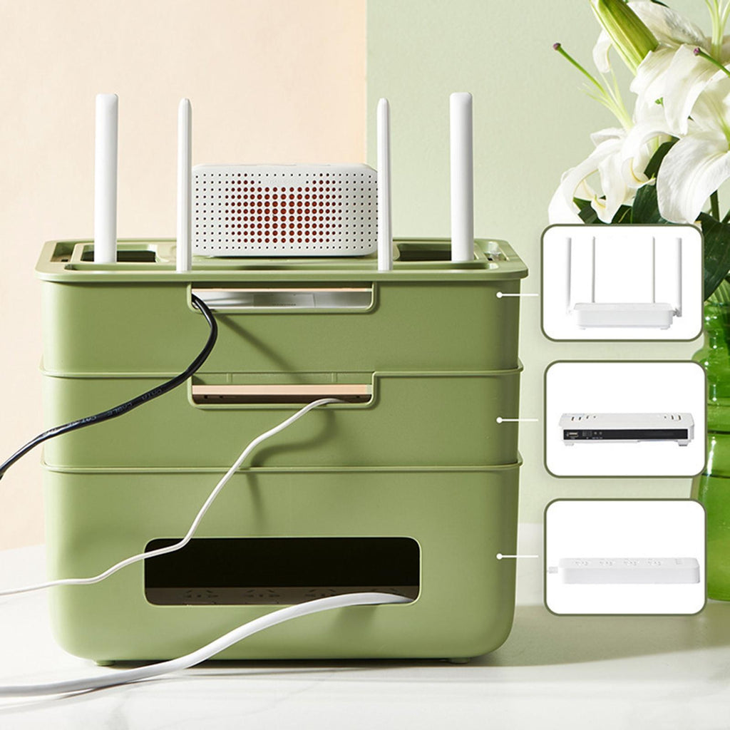 Wireless Wi-Fi Router Box Desktop Power Socket Cable Organizer