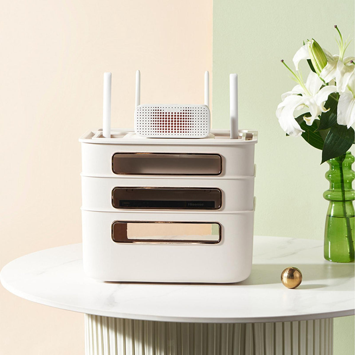 a wifi router Box on a table
