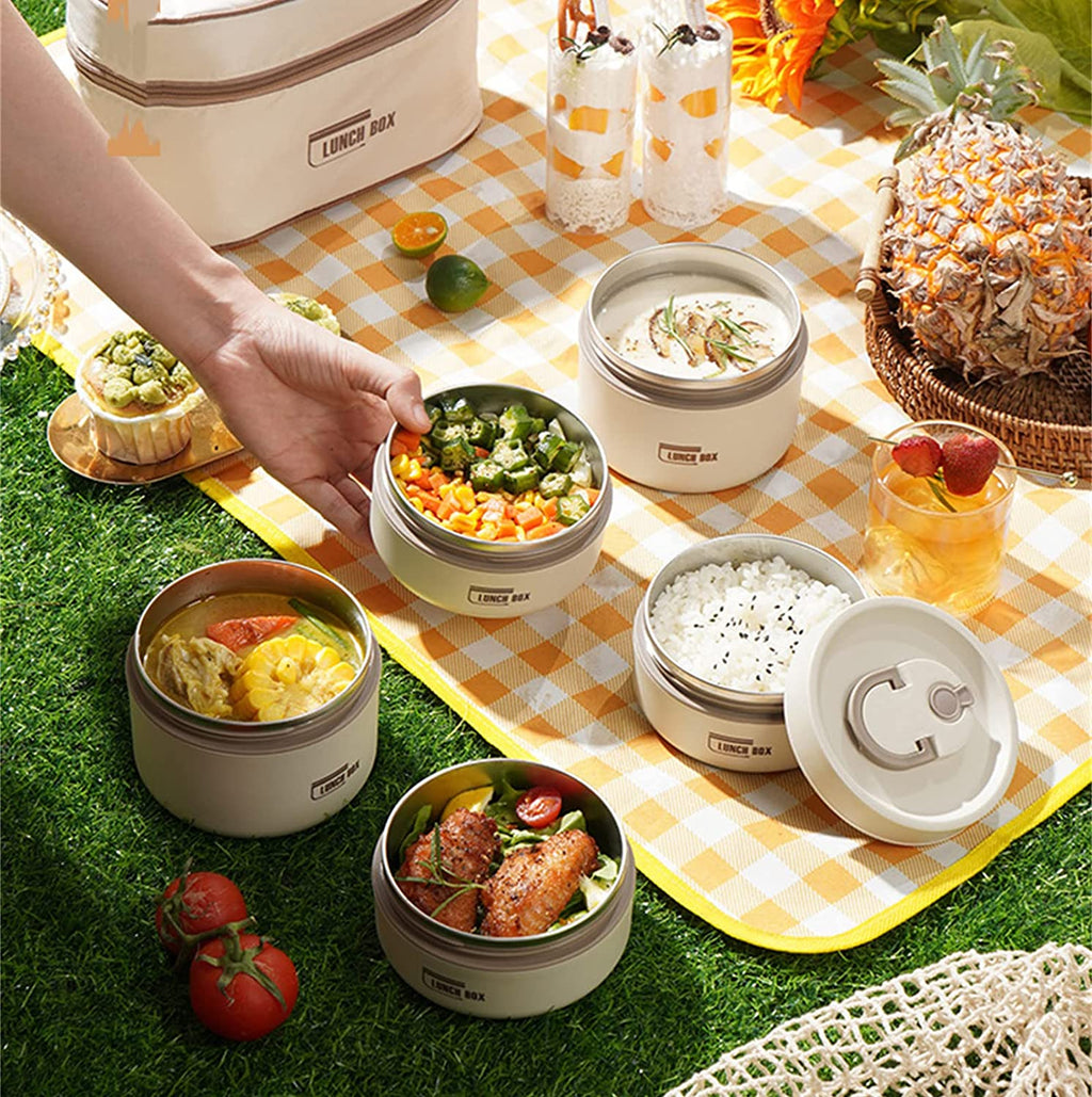 Stainless Steel Thermal Vacuum Insulated Lunch Box Set Stainless Steel Thermal Vacuum Insulated Lunch Box Set