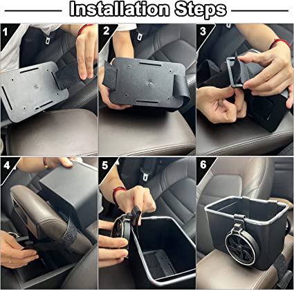 Car Armrest Storage Box with Cup Holder