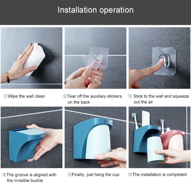 Wall Mount Magnetic Toothbrush Cup Holder
