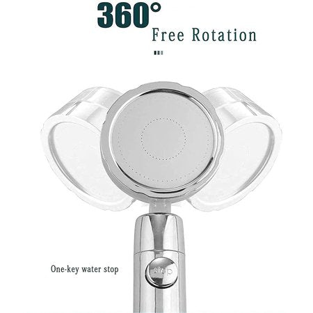 360° Rotating Pressure Adjustable Shower Head with Water Filter