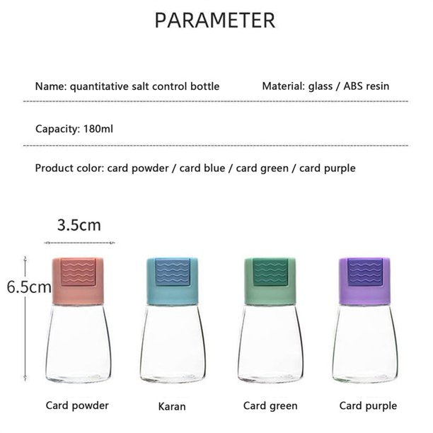 Measurable Mini Salt Control Bottle with Top Press Button Measurable Mini Salt Control Bottle with Top Press Button