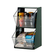 a Multi-Layer Desktop Dustproof Storage Rack with food items in it