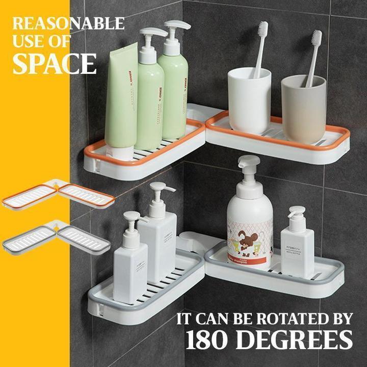 Wall Mount Punch Free Bathroom Organizer Rack