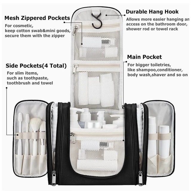 Travel Toiletry Wash Cosmetic Bag Makeup Storage Case with different features