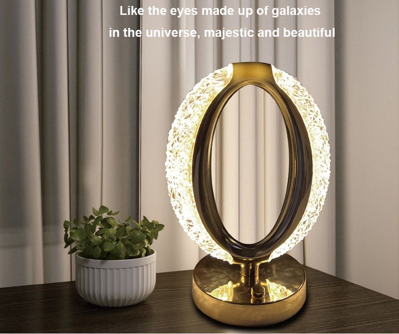 Touch Control USB Charging Star Eye Crystal Lamp placed in the table