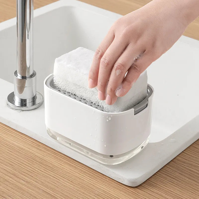 Soap Dispenser for Kitchen with Sponge Holder 300ml, 2in1 Liquid Soap Dispenser Soap Dispenser for Kitchen with Sponge Holder 300ml, 2in1 Liquid Soap Dispenser
