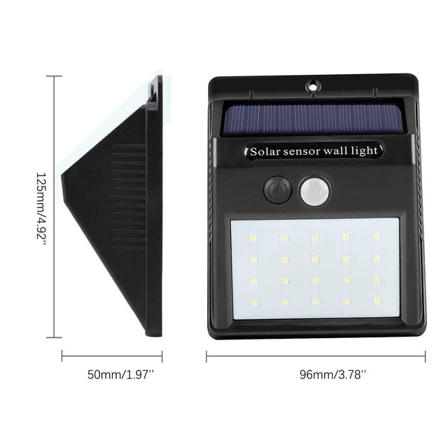  LED Solar Motion Sensor Outdoor Light - Size