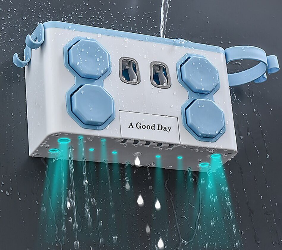 4 Cups Multifunctional Toothbrush Holder Automatic Toothpaste Squeezer Organizer