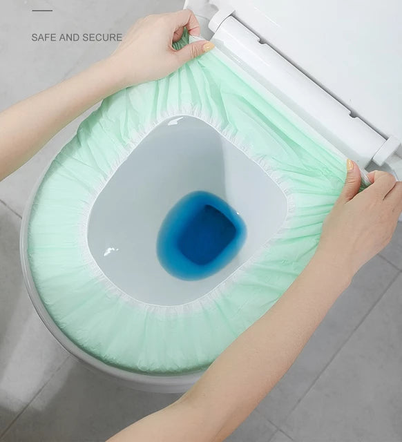  غطاء مقعد المرحاض المحمول ثنائي الطبقات المضاد للماء والقابل للتصرف