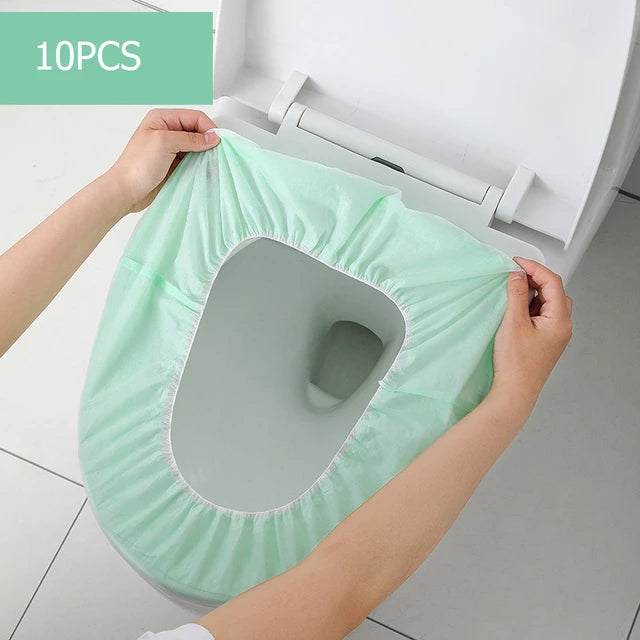 10 Pcs Disposable Waterproof Double-layer Portable Toilet Seat Cover