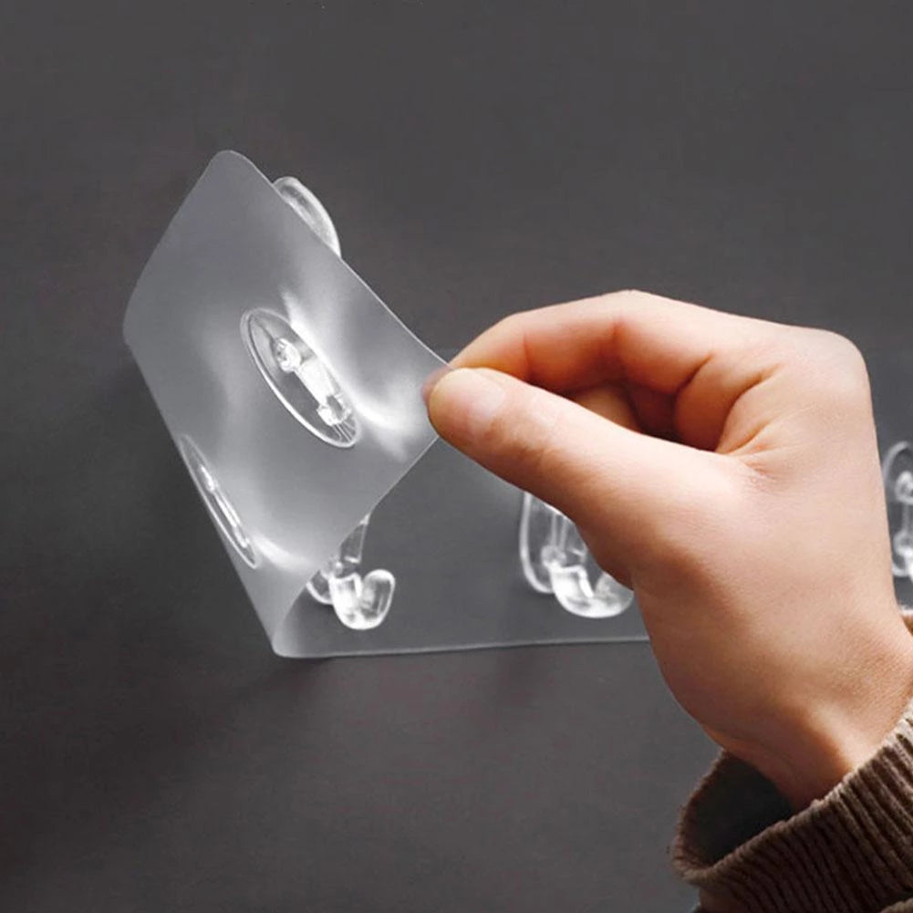 6 Hooks Wall Mount Transparent Hanger