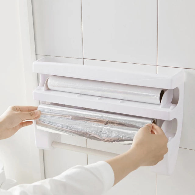 Cling And Aluminium Foil Film Dispenser On A Wall