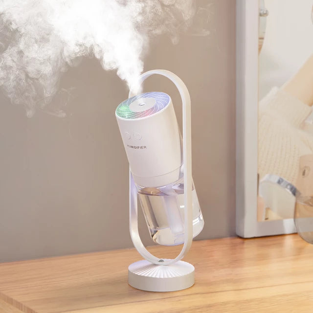 Ultrasonic Air Humidifier 360 Rotation Mist Spray Aroma Diffuser Color LED Projector Humidifier Lamp