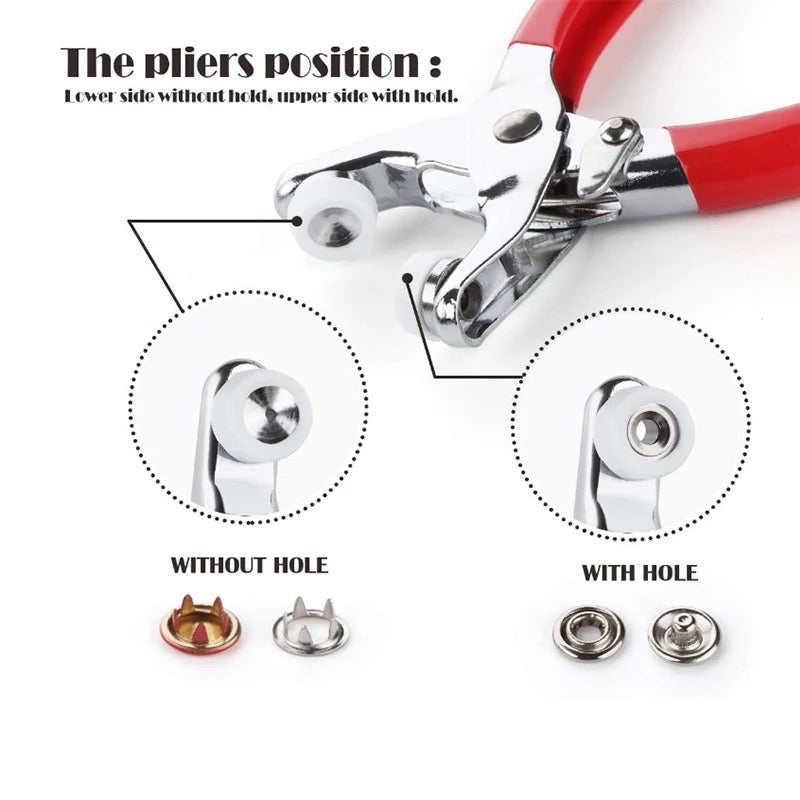 One Press Quick Button Fitter Plier, Stainless Steel Thickened Snap Button Fixer One Press Quick Button Fitter Plier, Stainless Steel Thickened Snap Button Fixer
