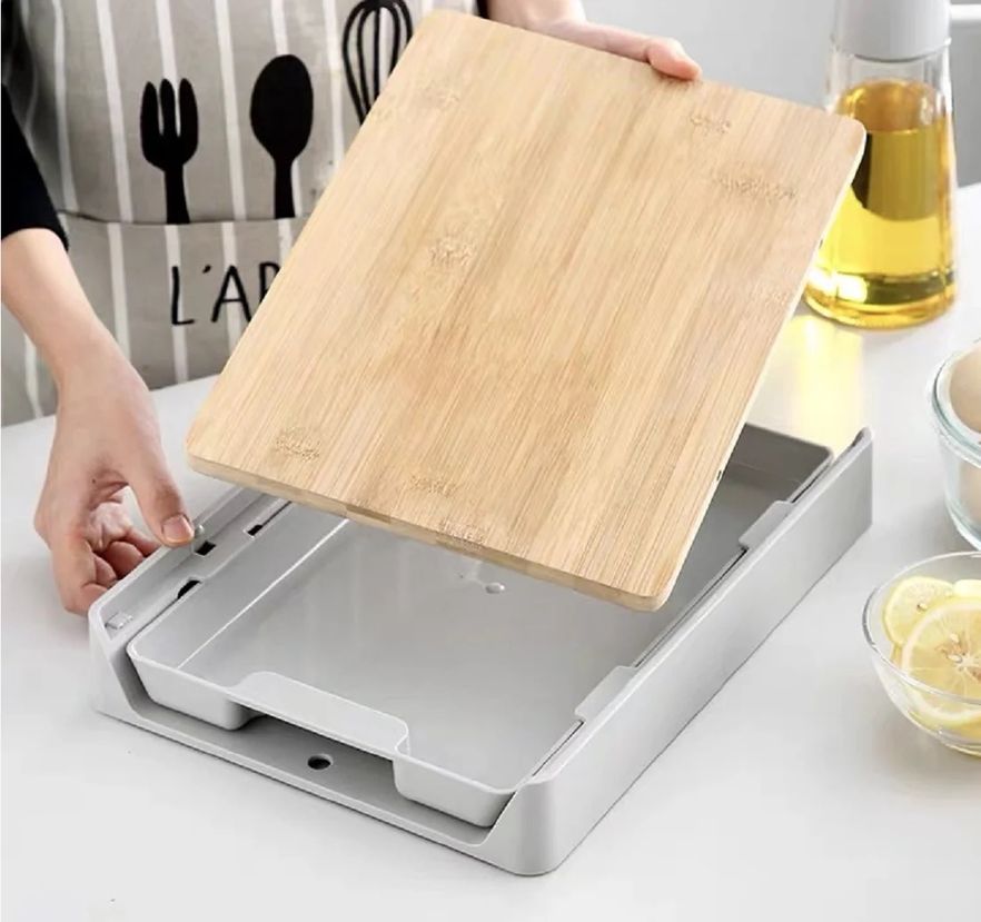 Multifunctional Bamboo Cutting Board Drawer Type Chopping Board Kitchen Tool