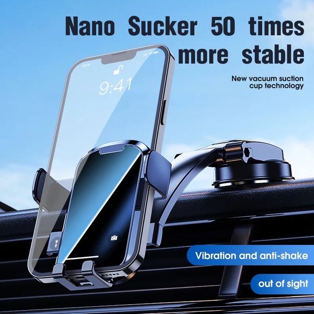 Car Mobile Phone Holder, Suction Cup Cradle Adjustable Handsfree Phone Bracket