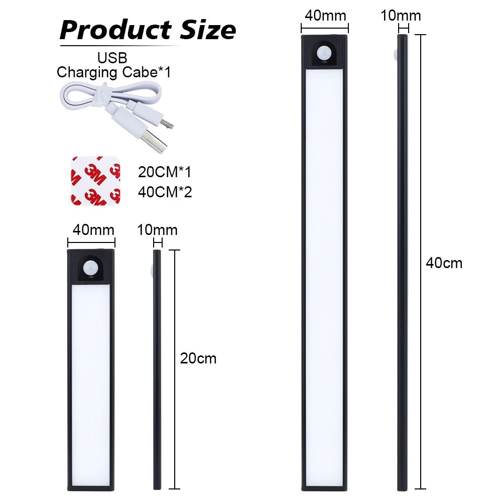40 CM Ultra-slim USB Rechargeable LED Motion Sensor Light