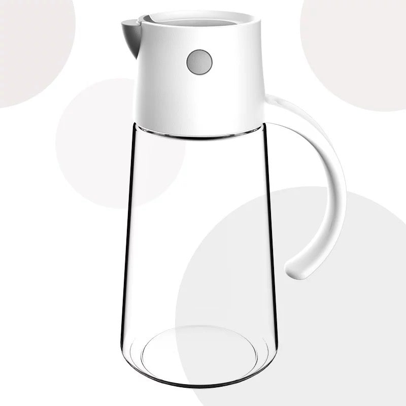 650ml Capacity Kitchen Automatic Oil Dispenser Bottle in white color