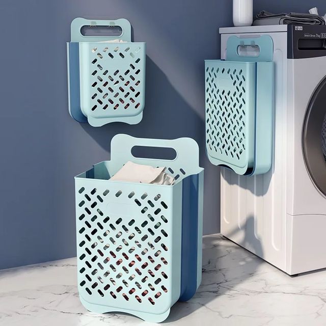 Collapsible Wall Mount Laundry Basket - Space Saving Foldable Storage Collapsible Wall Mount Laundry Basket - Space Saving Foldable Storage