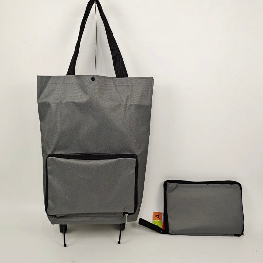Foldable Shopping Cart Trolley Bag with Wheels in gray color