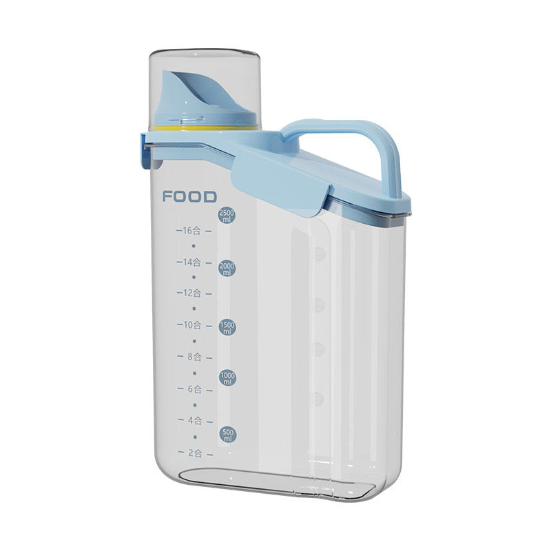 2.8L Airtight Rice Grain Storage Container Food Dispenser in blue color