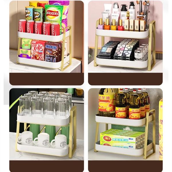Organize your kitchen with this 2 Tier Multifunctional Storage Rack
