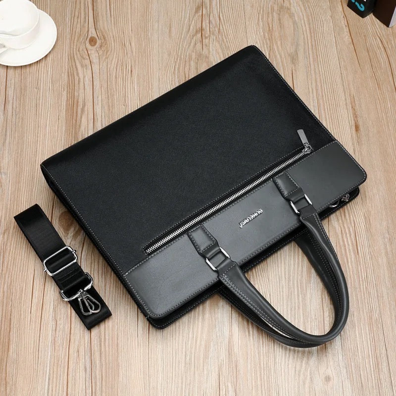 New Men's Premium Leather Laptop Shoulder Briefcase Business Office Bag